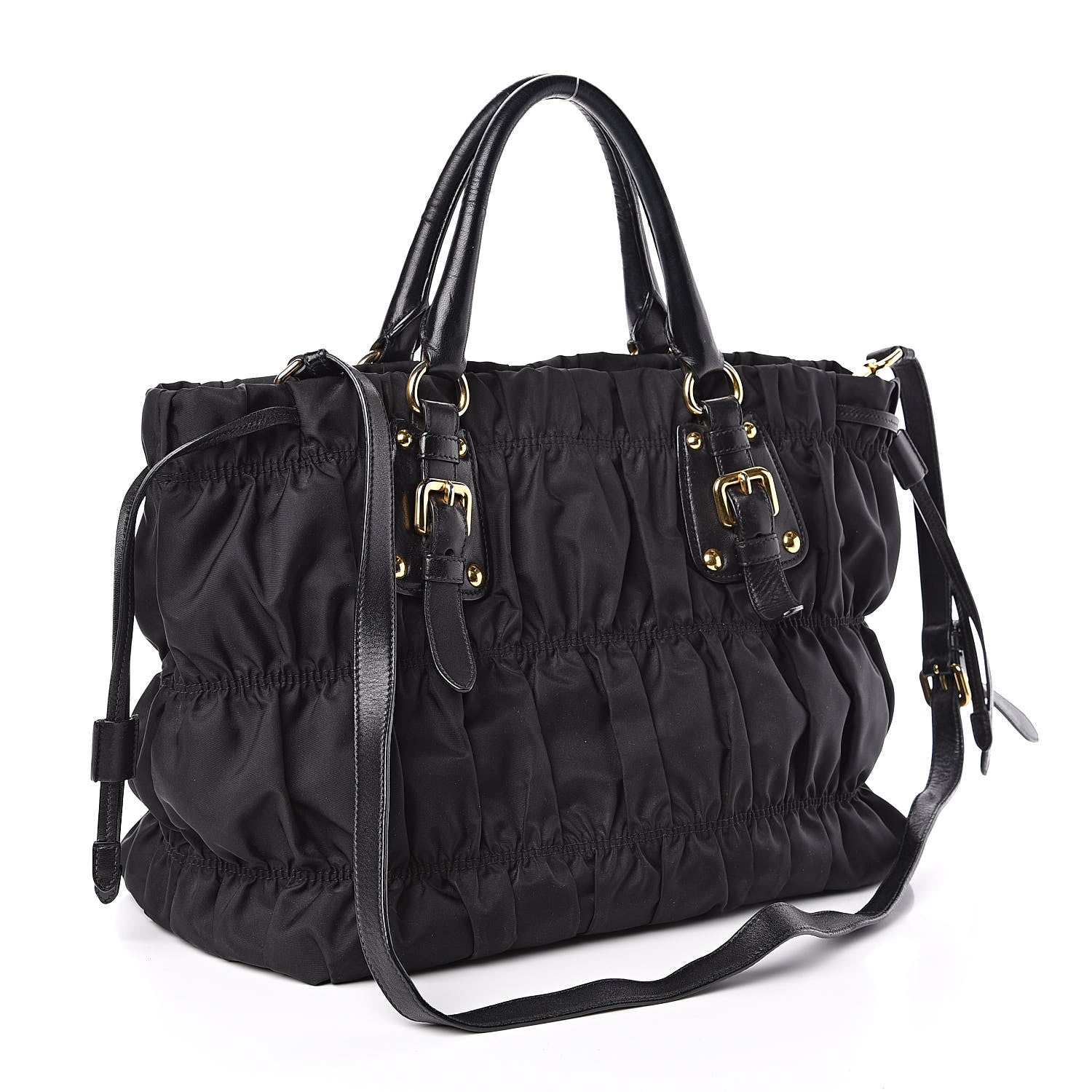 Prada Tessuto Nylon Gaufre Tote Black 3 of 11