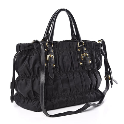 Prada Tessuto Nylon Gaufre Tote Black 3 of 11