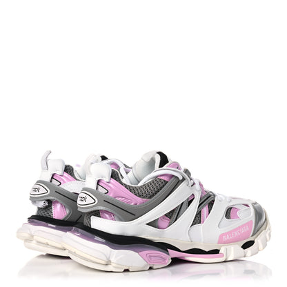 Balenciaga Mesh Rubber Bi-Color Womens Track Sneakers 40 White Pink Grey 4 of 9