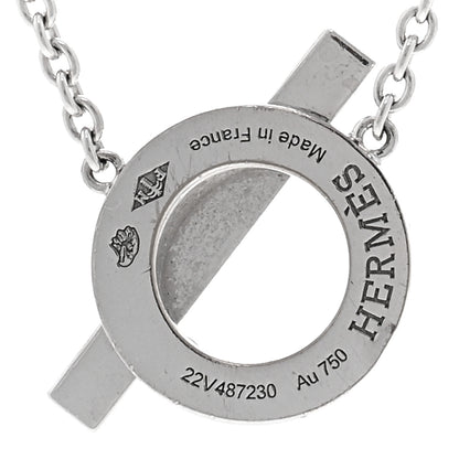 Hermes 18K White Gold Diamond Finesse Pendant Necklace 4 of 4