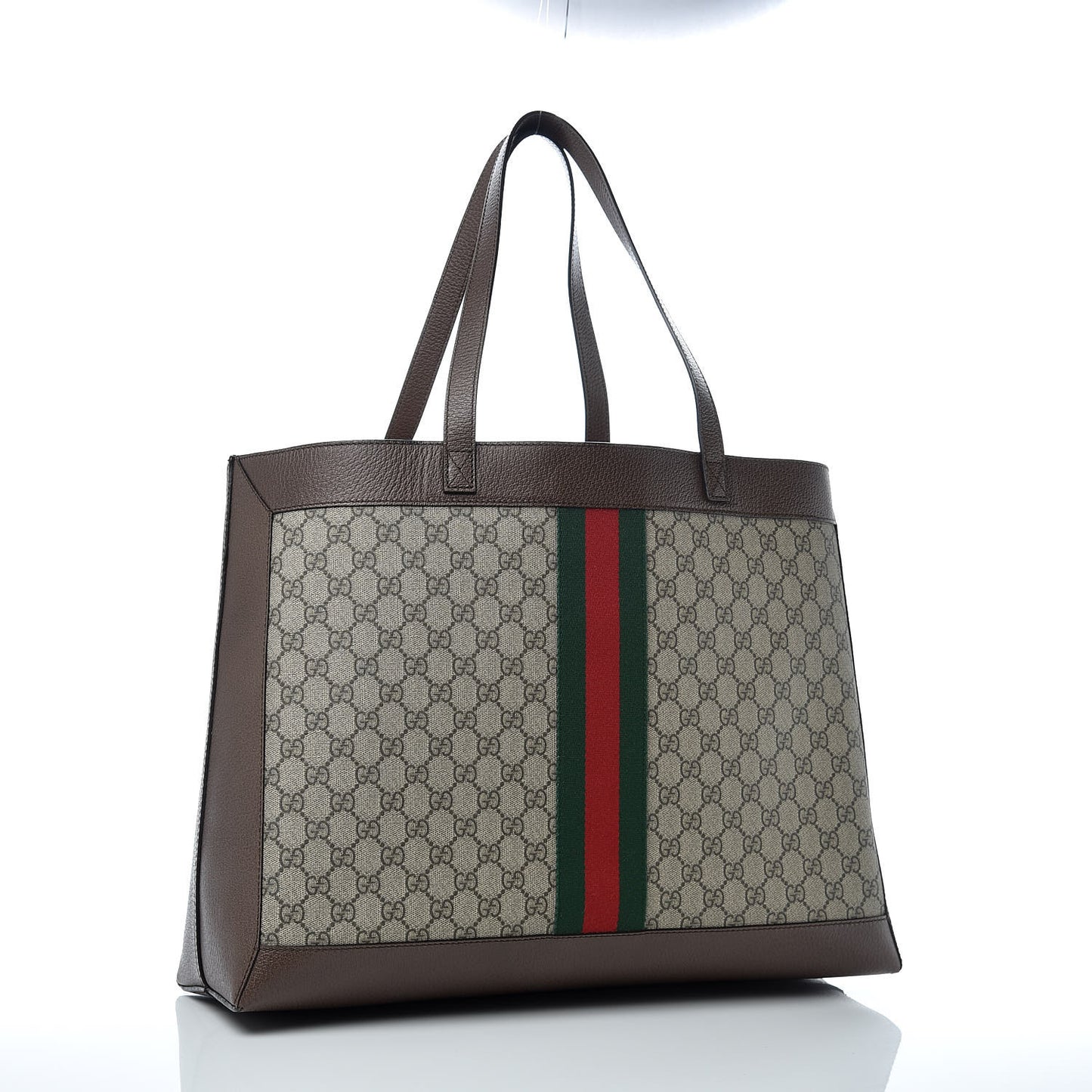 GG Supreme Monogram Web Ophidia Tote Brown