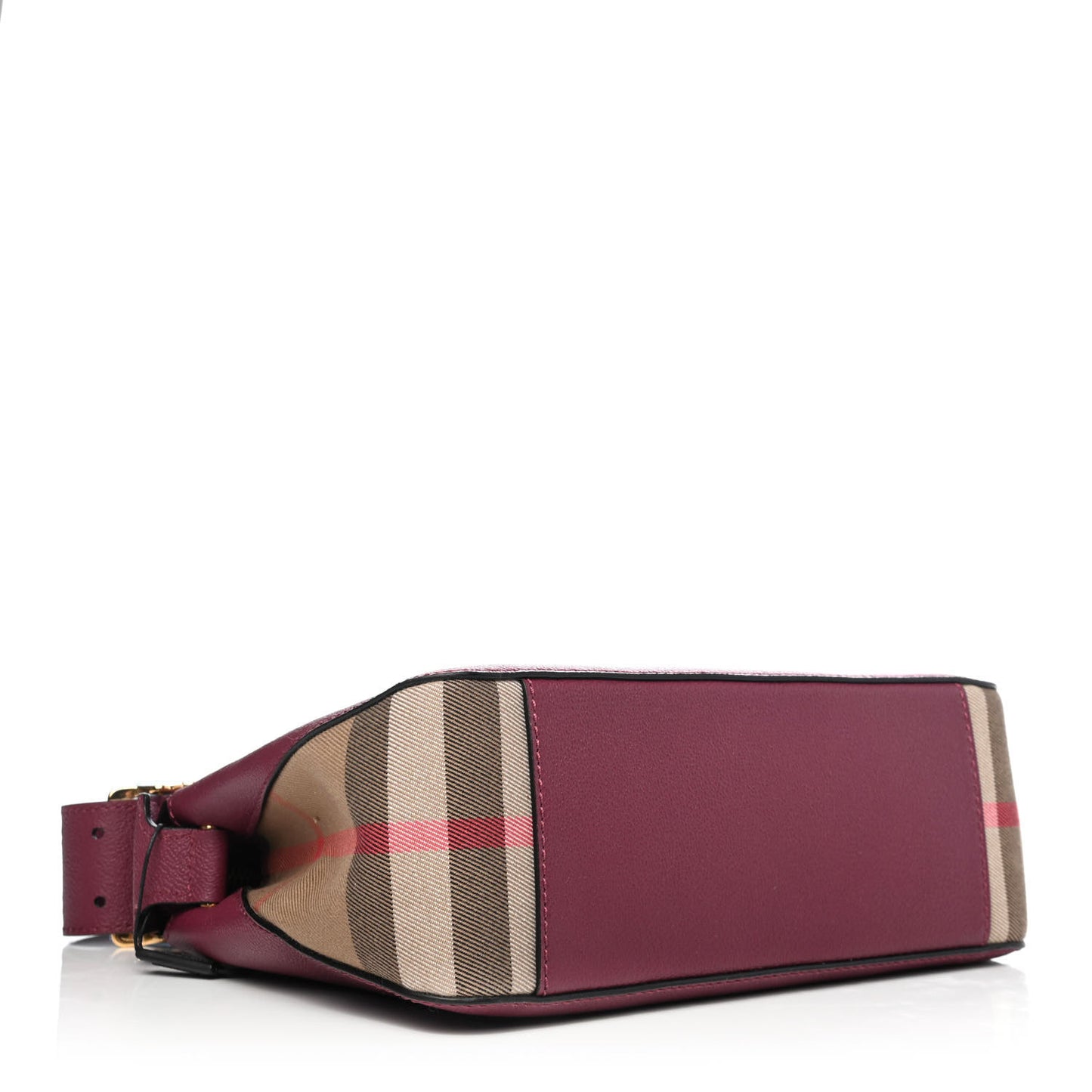 Soft Grain Calfskin House Check Small Helmsley Crossbody Dark Plum