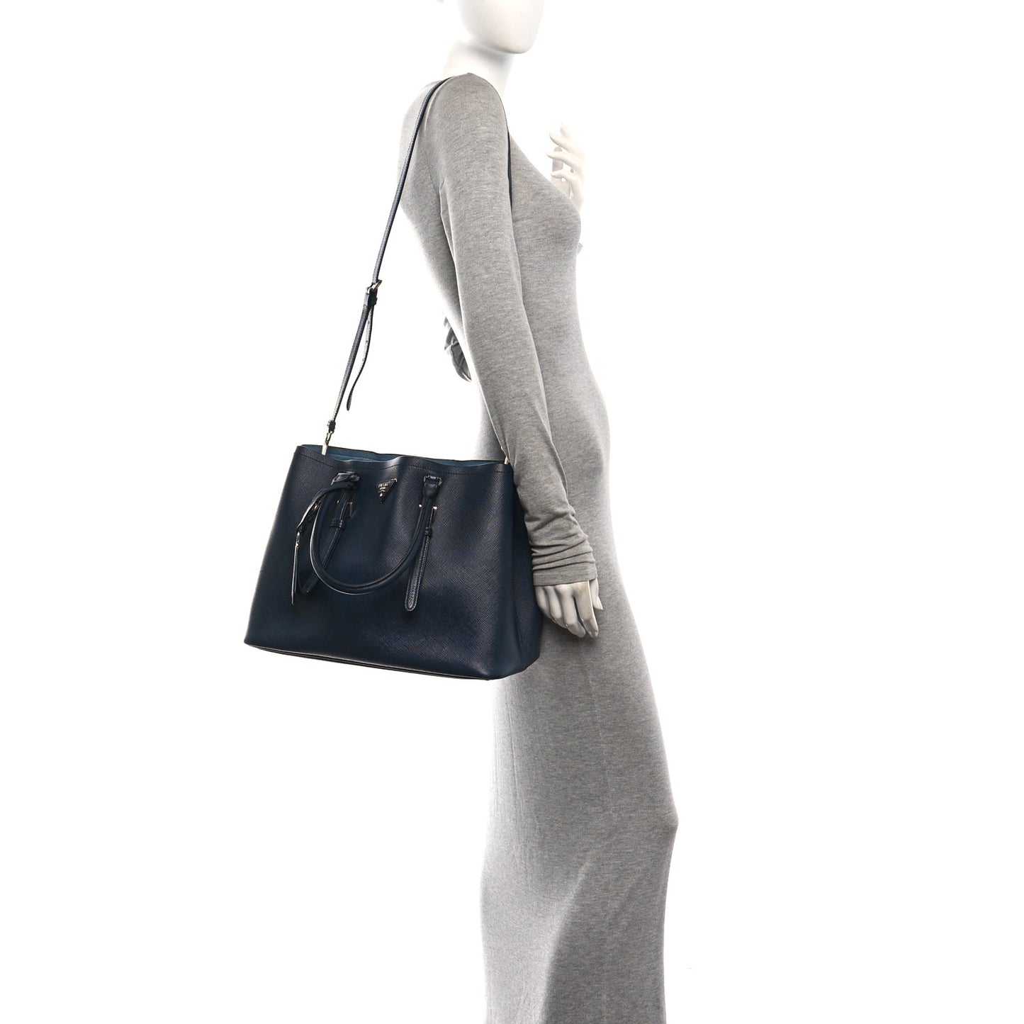 Saffiano Cuir Medium Double Handle Tote Baltico Astrale