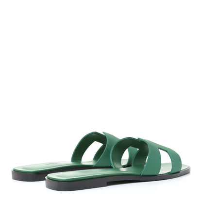 Hermes Epsom Oran Sandals 39 Vert Emeraude 3 of 5