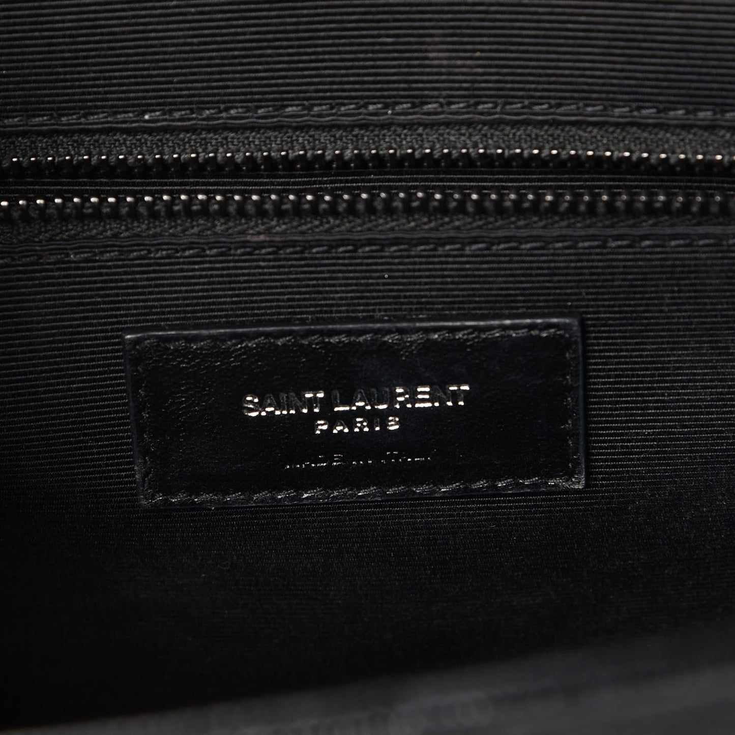 Grain De Poudre Textured Mixed Matelasse Large Triquilt Monogram Monochrome Satchel Black