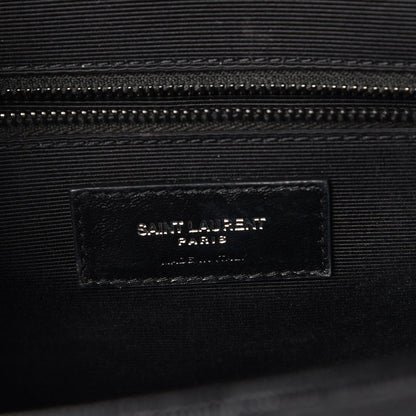 Saint Laurent Grain De Poudre Textured Mixed Matelasse Large Triquilt Monogram Monochrome Satchel Black 7 of 8