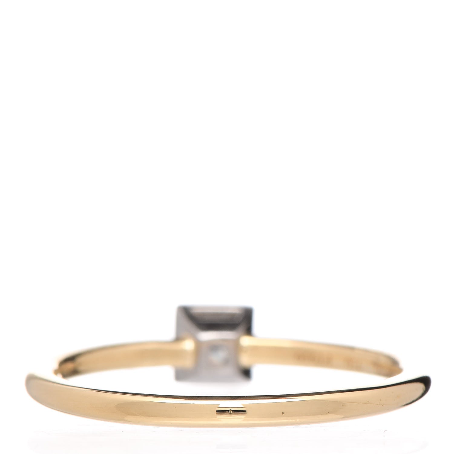Tiffany 18K Yellow Gold Platinum Diamond .15ct Square Bezet Ring 52 6 3 of 5