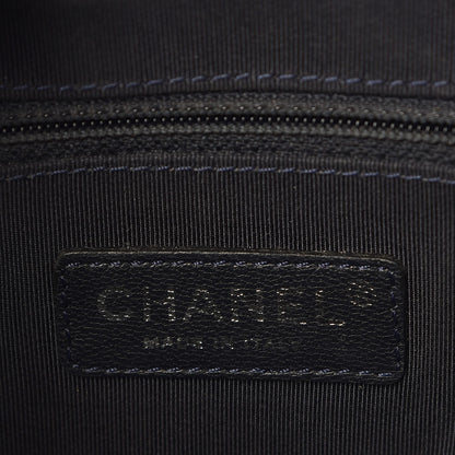 Chanel Denim Chevron Quilted Large Boy Shopping Tote Light Blue 6 of 17