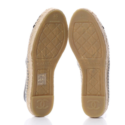 Chanel Mesh Grosgrain CC Espadrilles 35 Grey 6 of 10