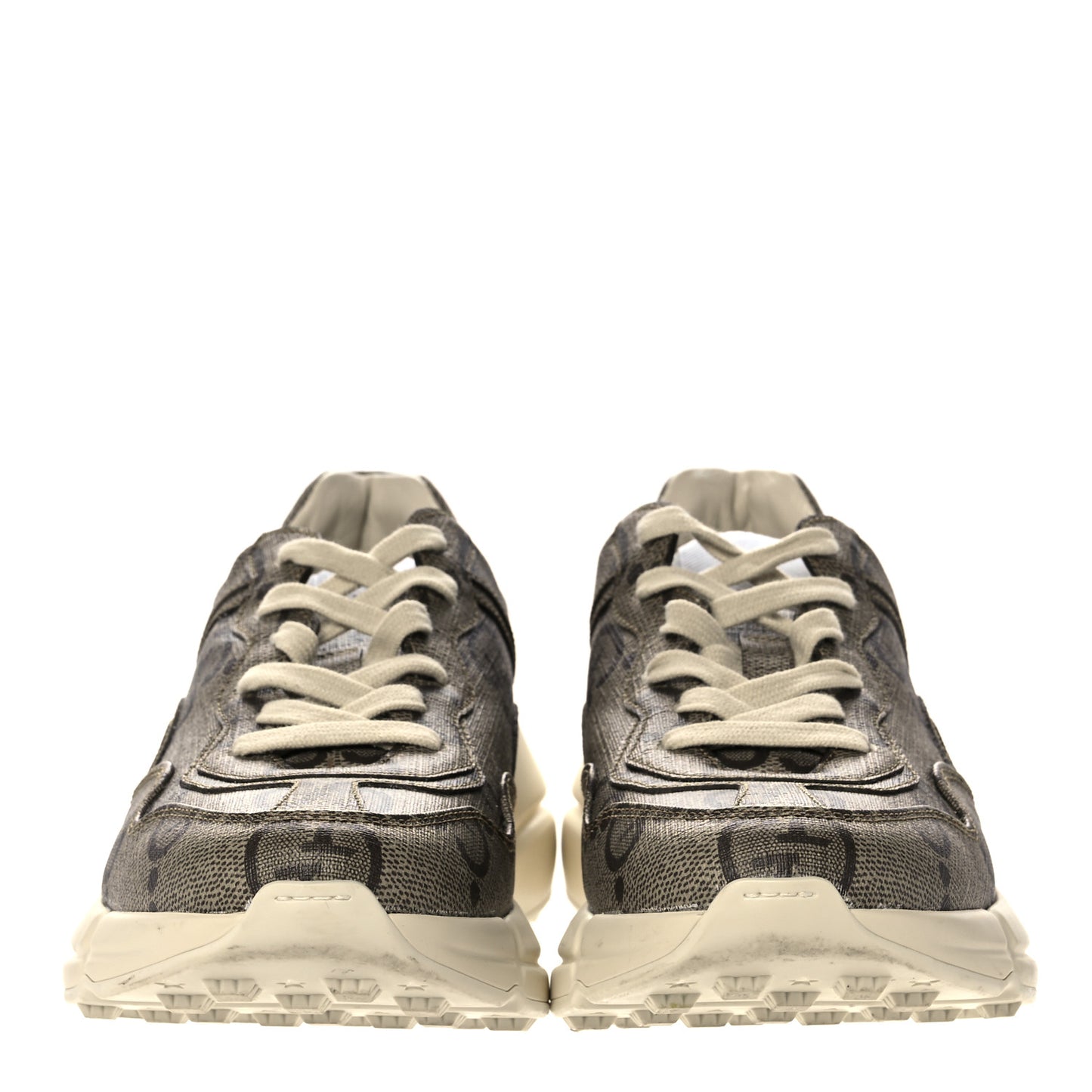 Maxi GG Supreme Monogram Gucci 100 Womens Rhyton Sneakers 37 Beige Ebony