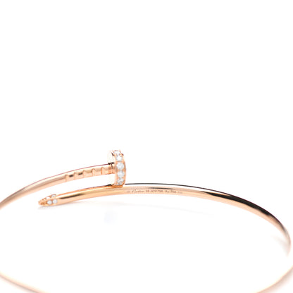 Cartier 18K Pink Gold Diamond Small Juste Un Clou Bracelet 18 3 of 4