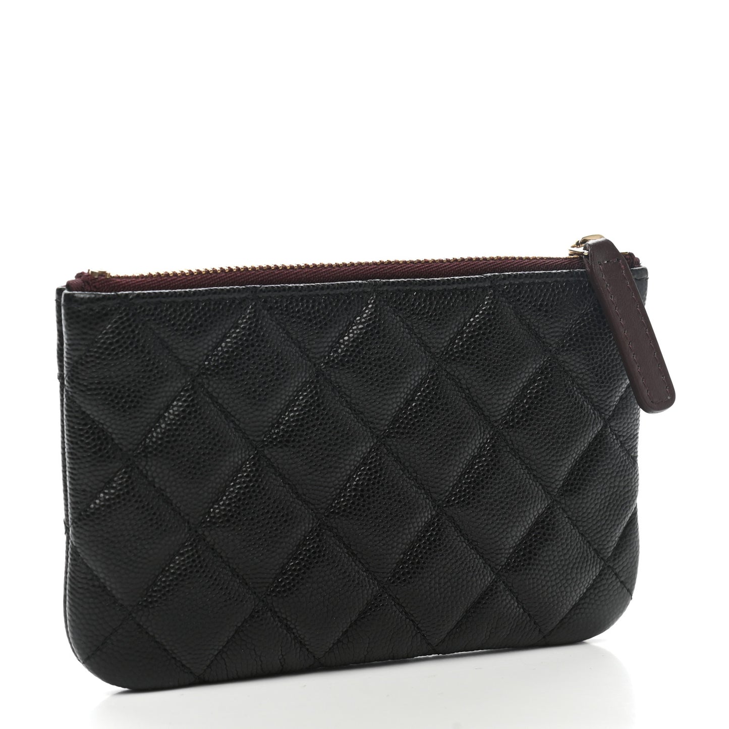 Caviar Quilted Small Cosmetic Case Black