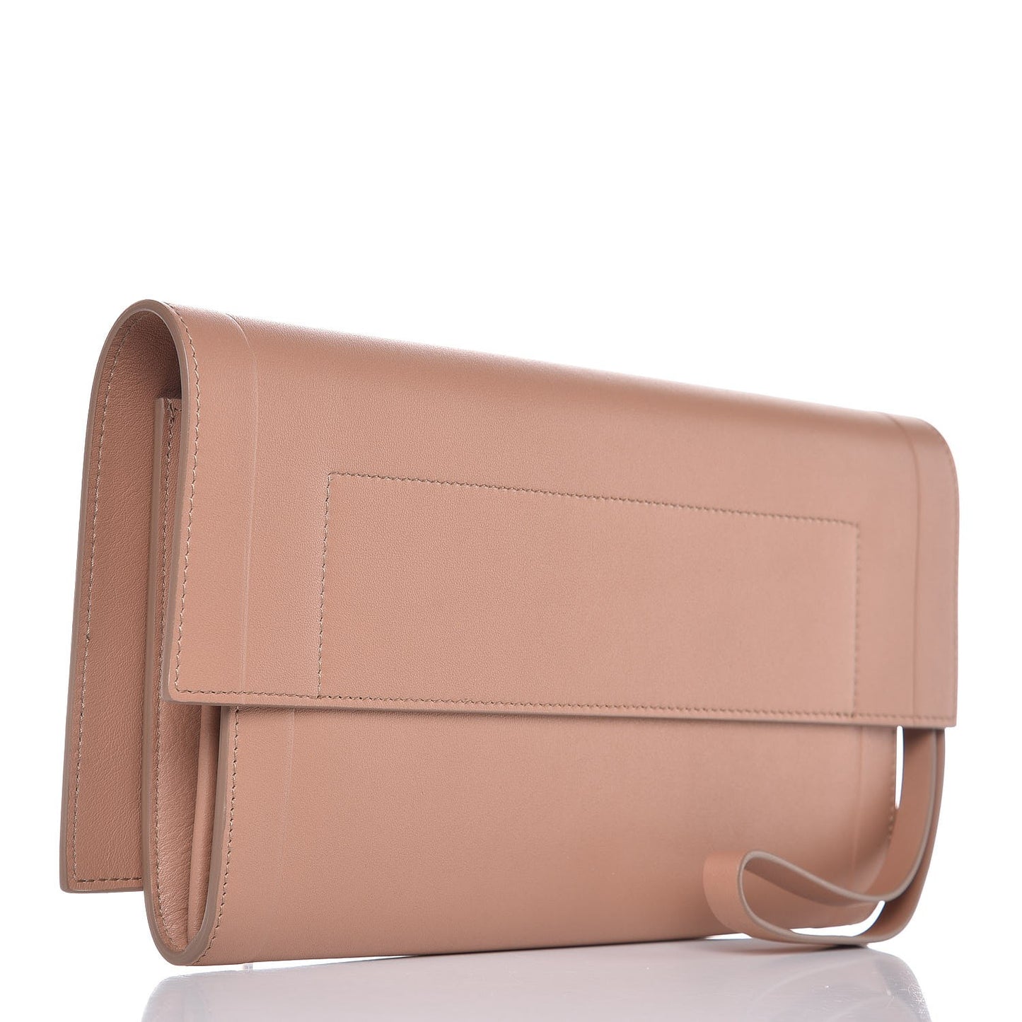Calfskin Shark Lock Wristlet Clutch Old Pink Black