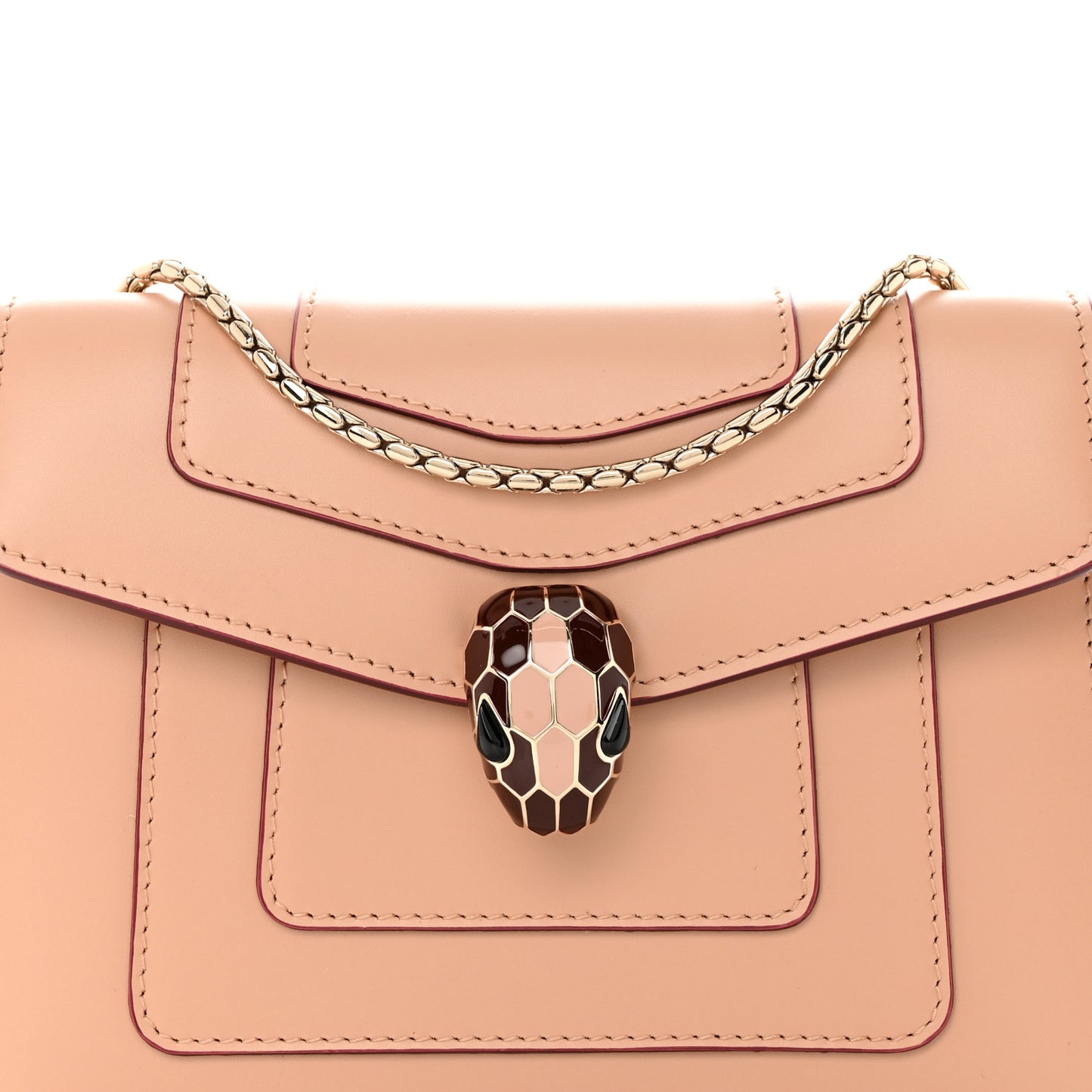 Calfskin Serpenti Forever Crossbody Bag Beige