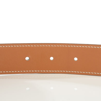 Hermes Epsom Chamonix 32mm H Belt 90 White Gold 5 of 8