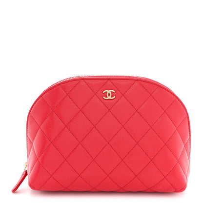Chanel Caviar Quilted Medium Cosmetic Case Dark Pink 1 of 8