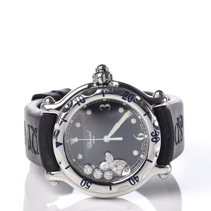 Chopard Stainless Steel Rubber Diamond 38mm Happy Sport Fish Quartz Watch Black 3 of 7