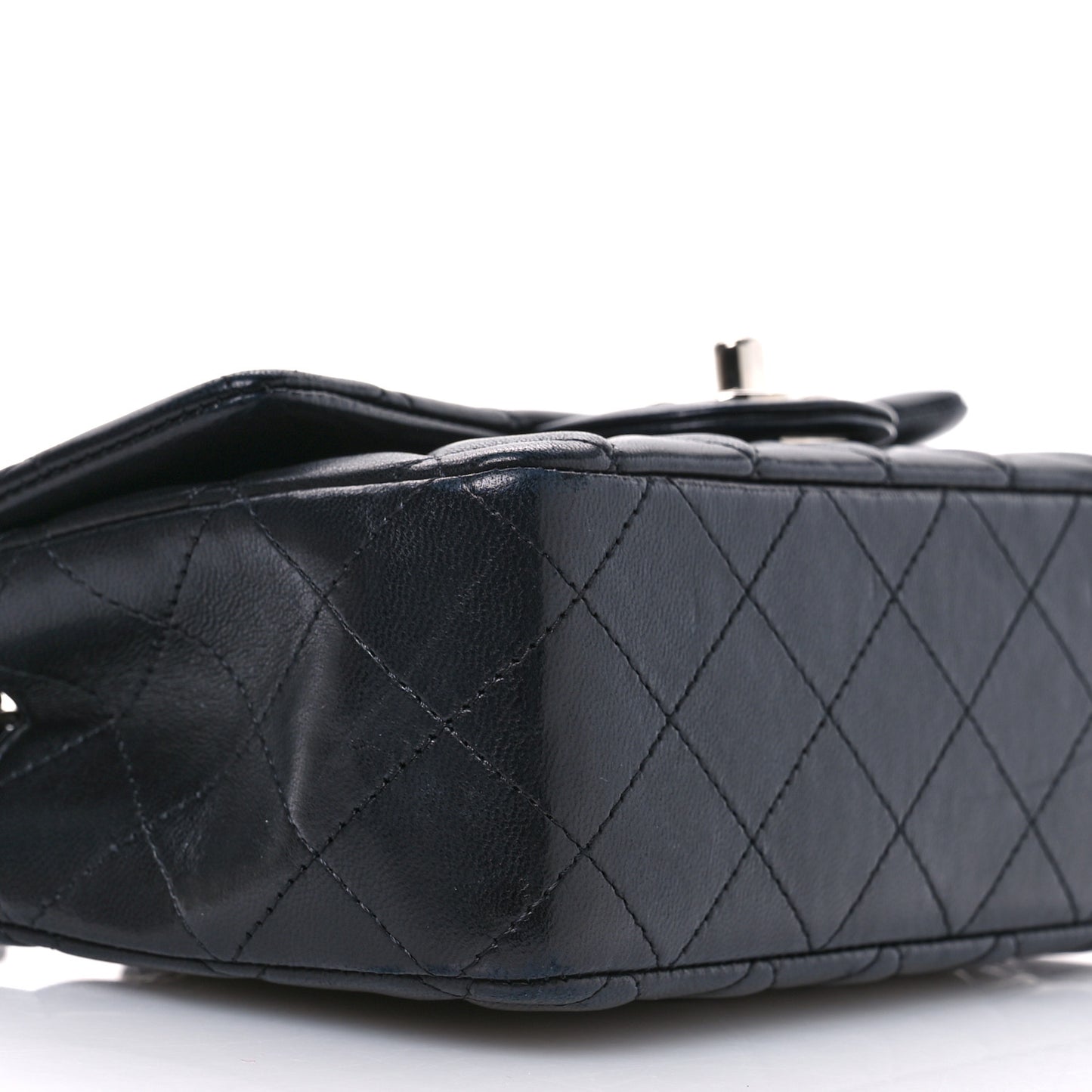 Lambskin Quilted Mini Rectangular Flap Black