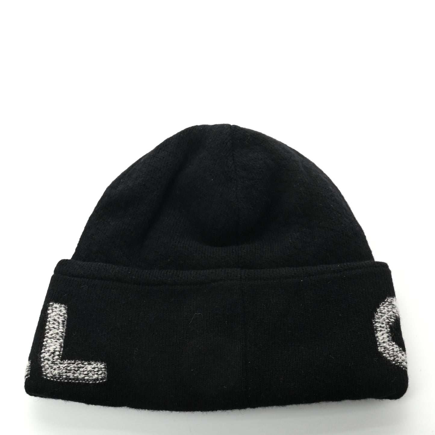 Cashmere Logo Beanie Hat Black Light Grey