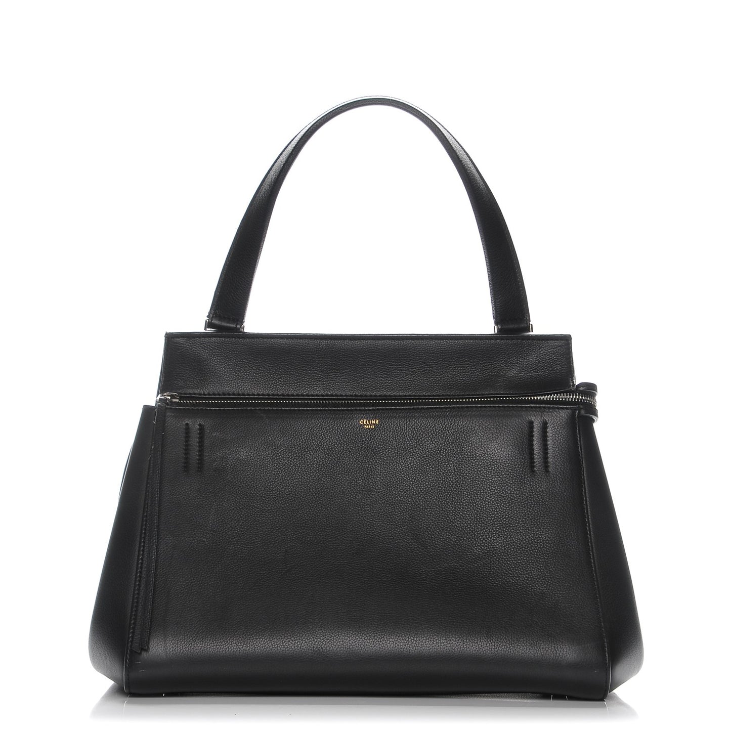 Supple Calfskin Medium Edge Shoulder Bag Black