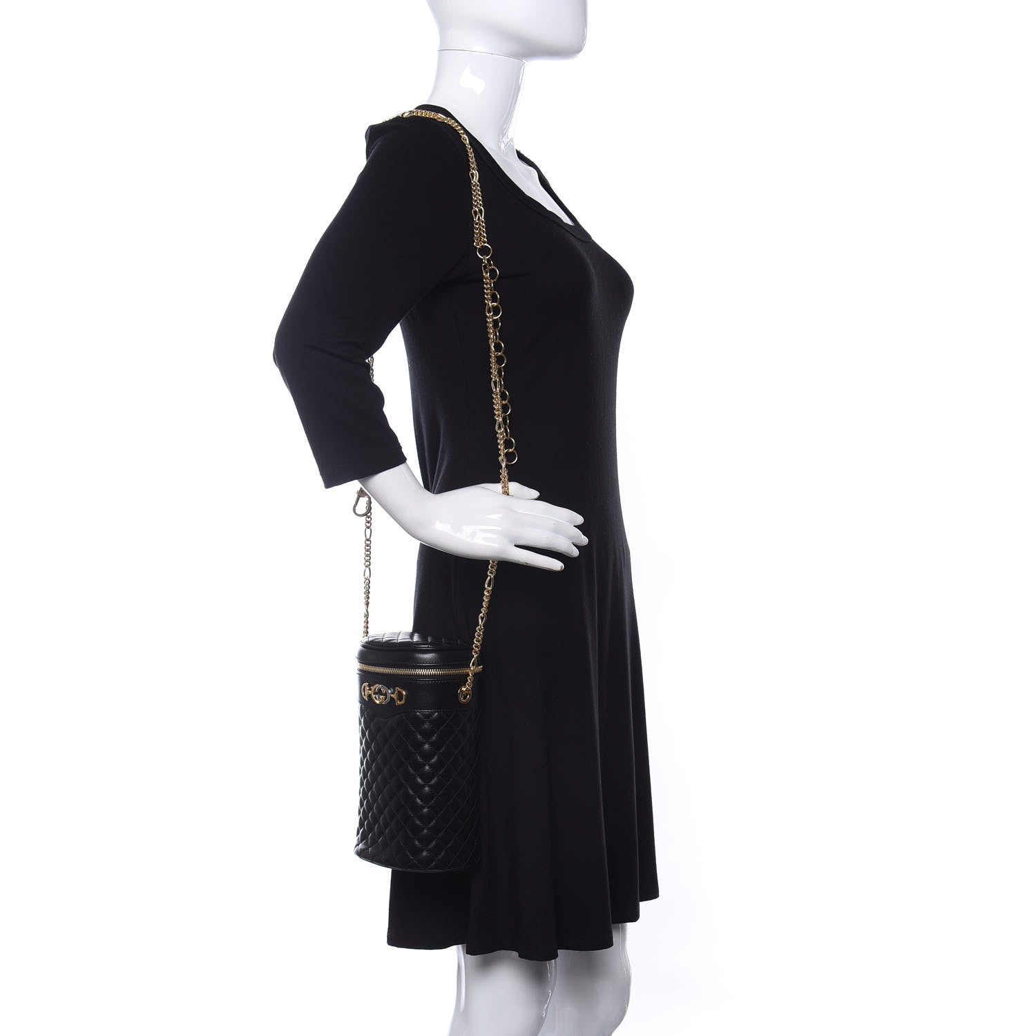 Gucci Calfskin Trapuntata Zumi Belt Bag Black 2 of 9