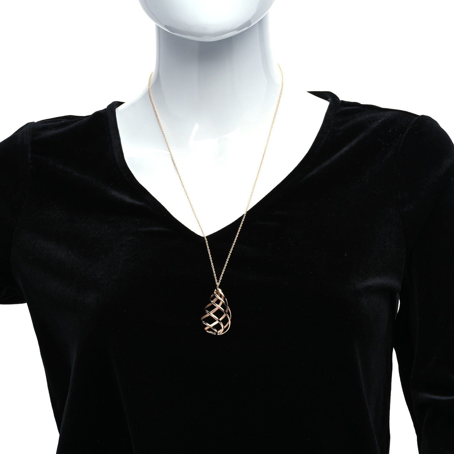 Tiffany 18K Rose Gold Paloma Picasso Venezia Luce Pendant Necklace 2 of 6