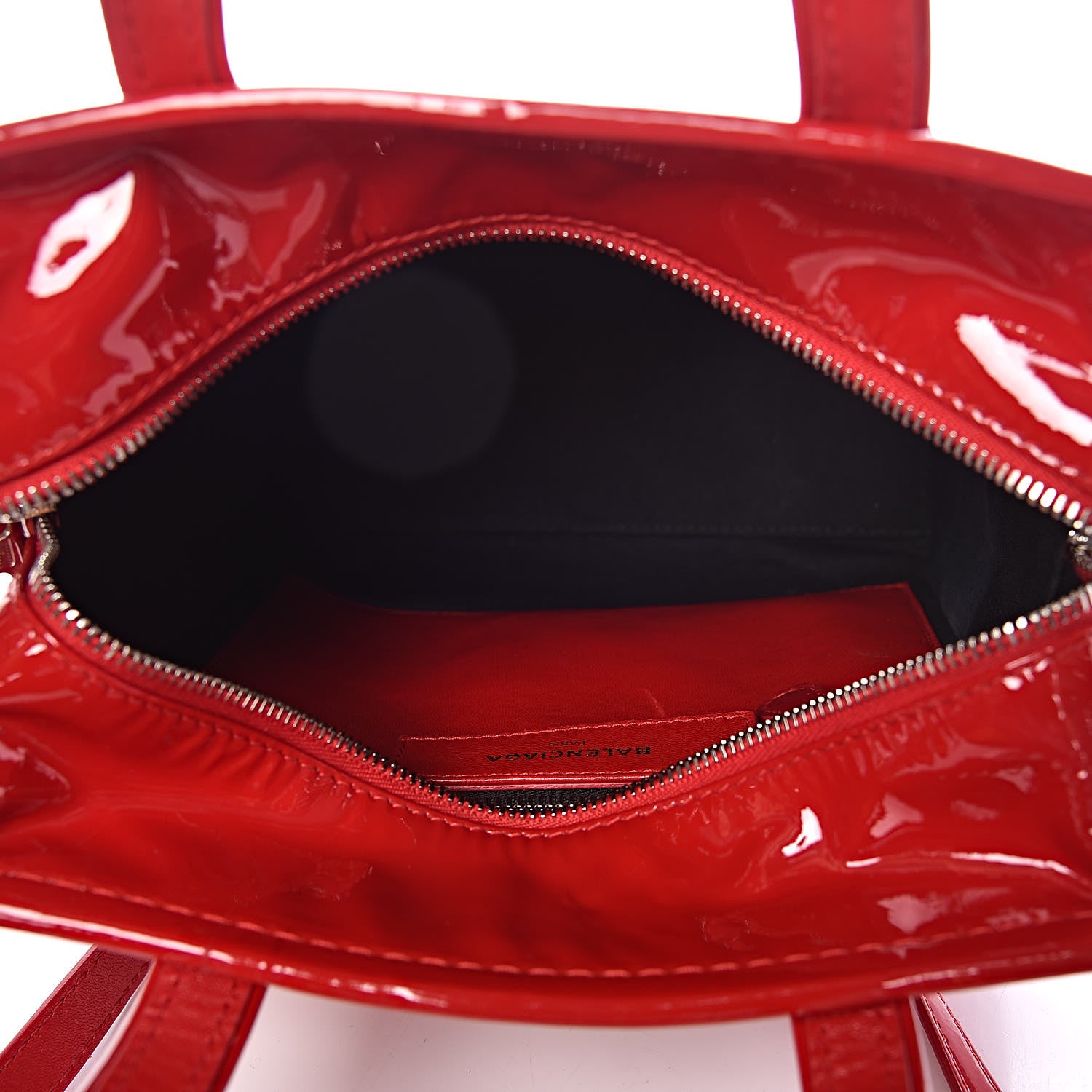 Balenciaga Patent XS Bazar Shopper Tote Rouge Groseille 5 of 9