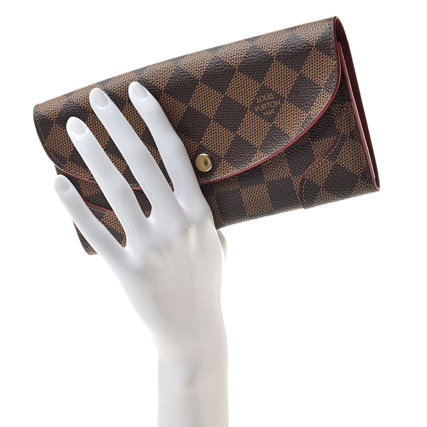 Louis Vuitton Damier Ebene Caissa Wallet Cherry 2 of 7