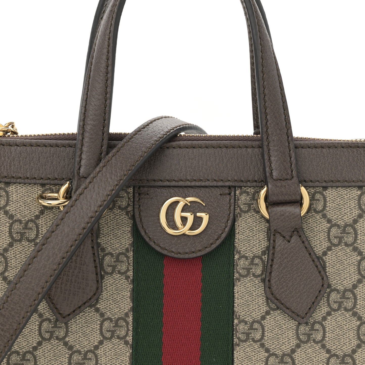 GG Supreme Monogram Small Ophidia Tote Bag Brown