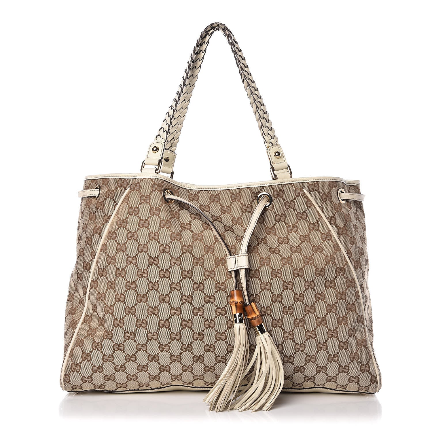 Gucci Monogram Peggy Braided Tote Off White 1 of 19