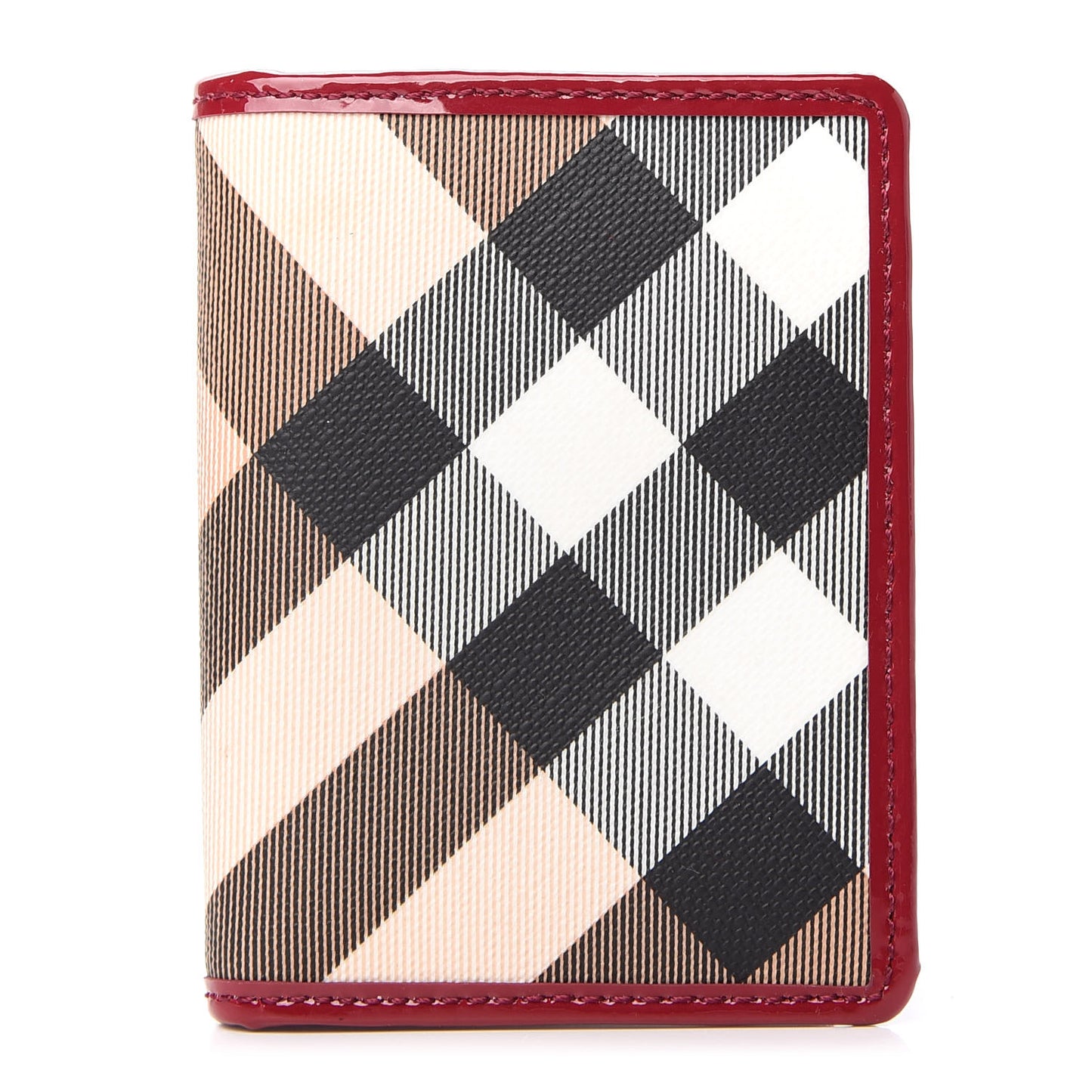 Nova Check Patent Card Holder Wallet Red