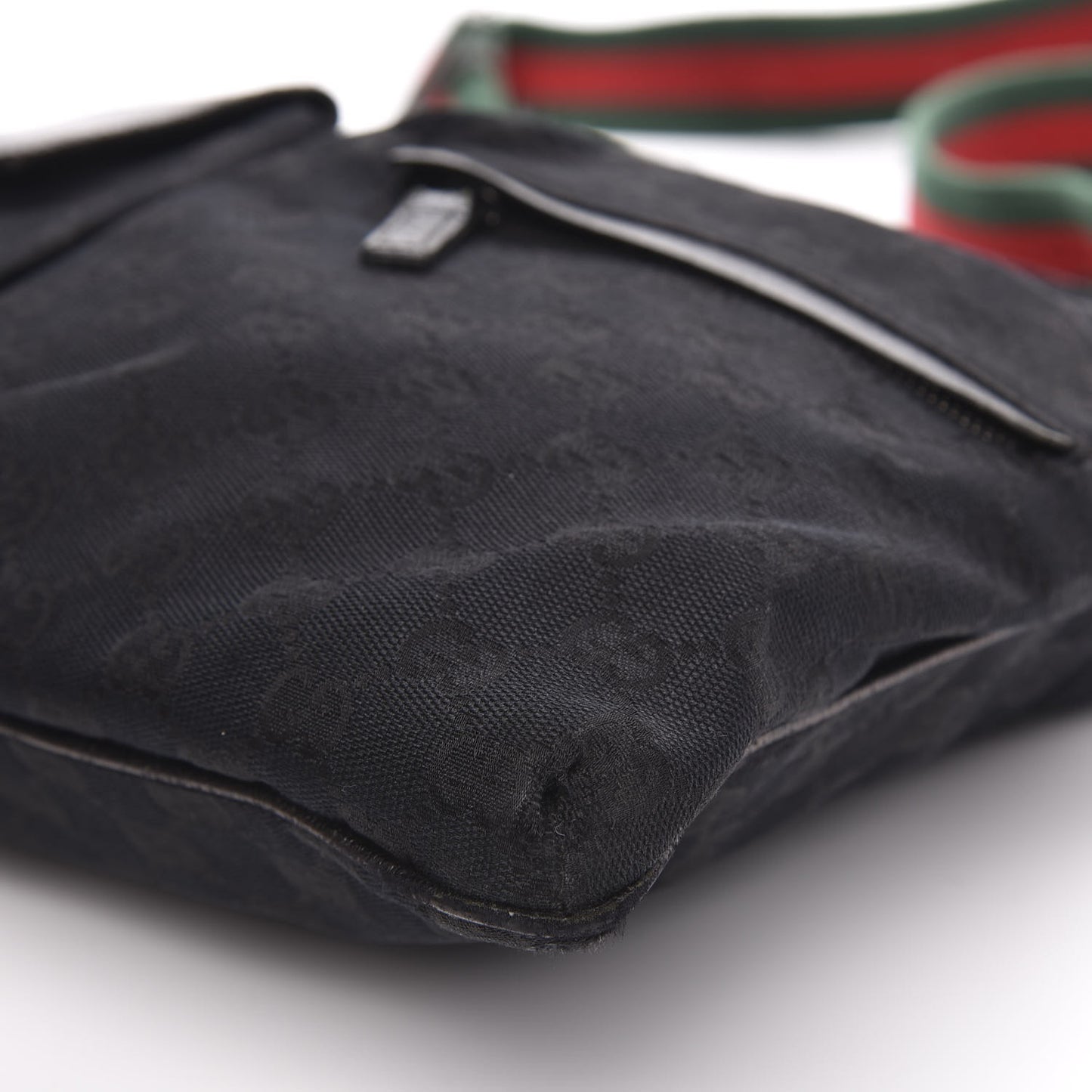 Monogram Web Medium Double Pocket Messenger Bag Black