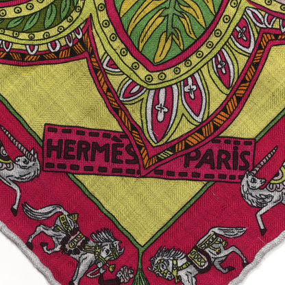 Hermes Cashmere Silk Aux Portes Du Palais Shawl 140 2 of 6