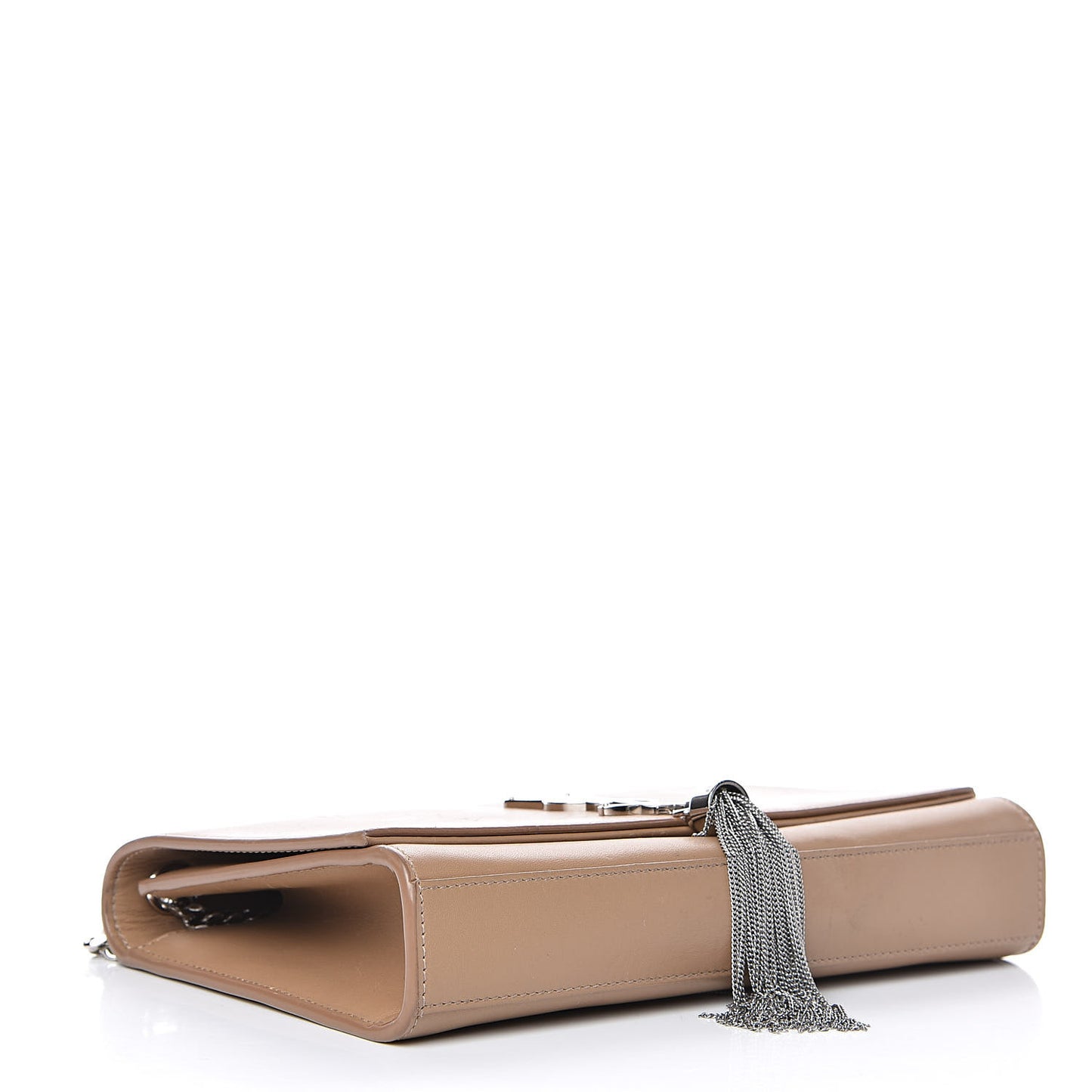 Smooth Calfskin Medium Classic Monogram Kate Tassel Satchel Dark Beige