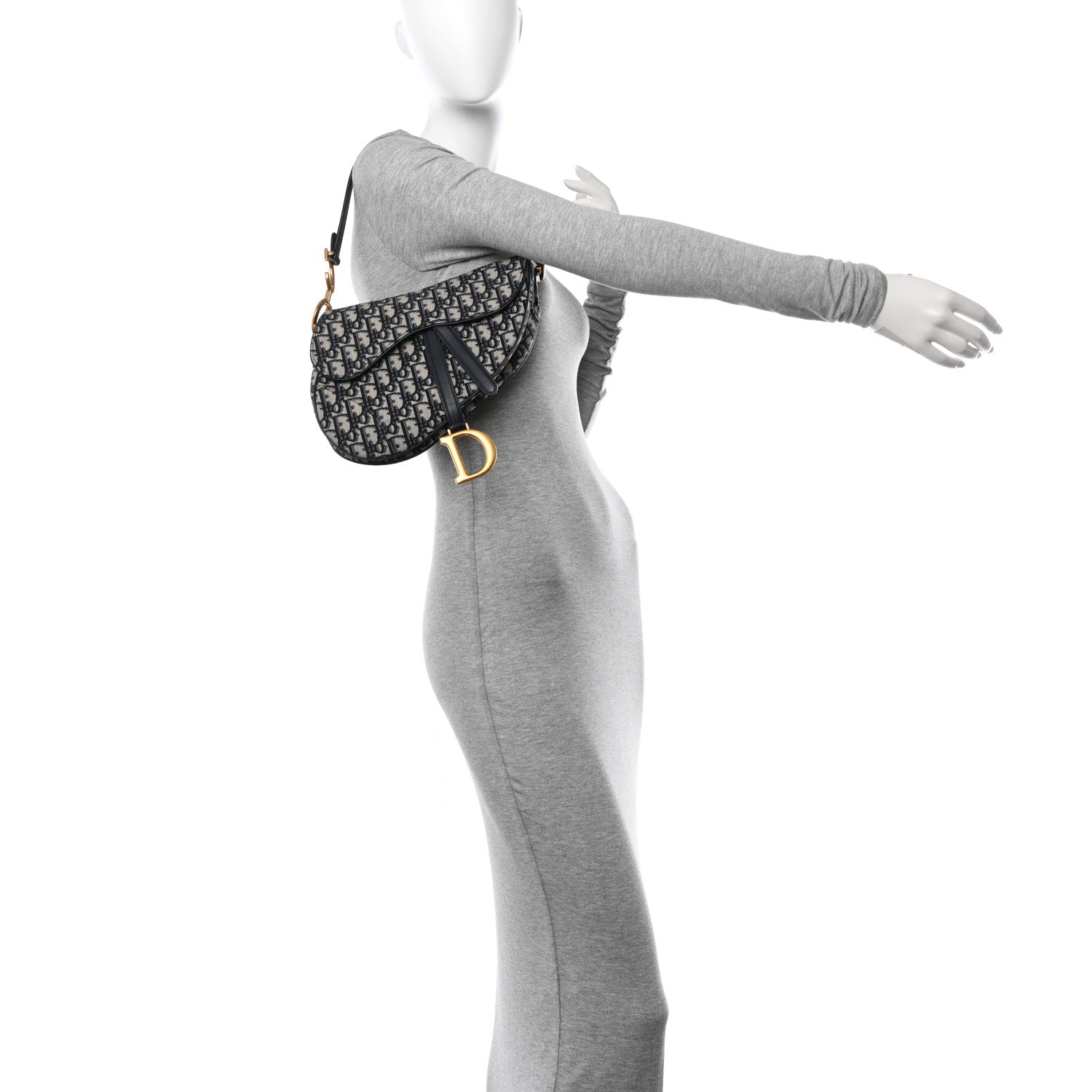 Christian Dior Oblique Saddle Bag Blue 2 of 12