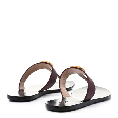 Gucci Calfskin GG Marmont Thong Sandals 39.5 Vintage Bordeaux 4 of 8