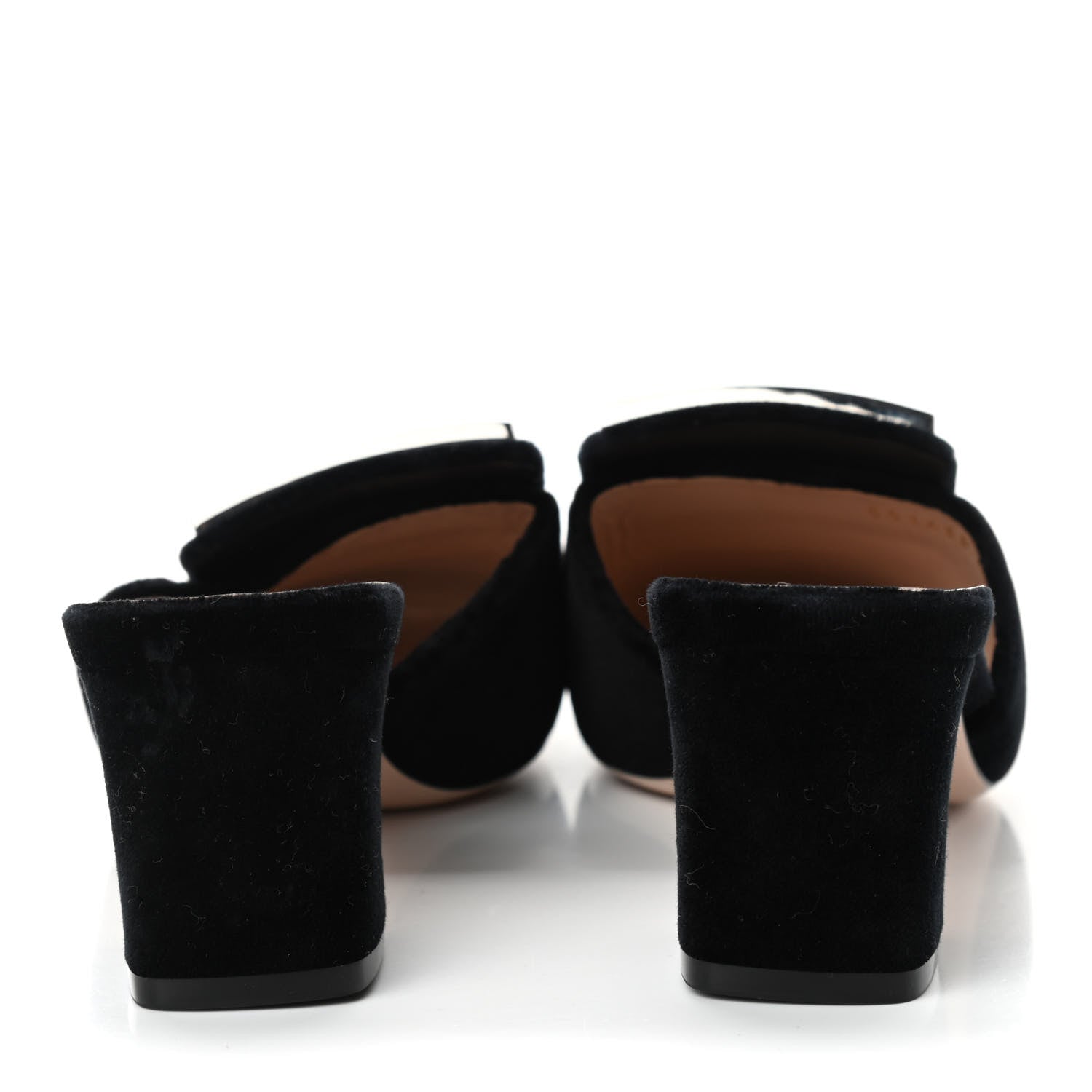 Gucci Velvet Crystal Square G Madelyn Mules 37 Black 7 of 11
