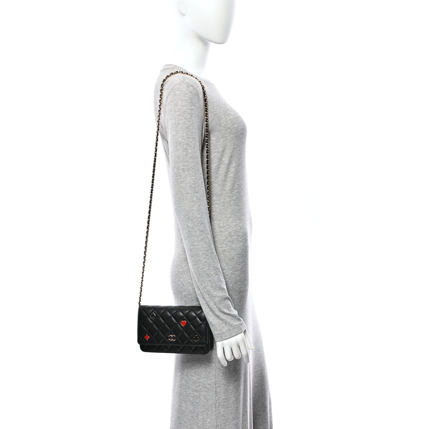 Chanel Lambskin Quilted Enamel Coco Casino Wallet On Chain WOC Black 2 of 11