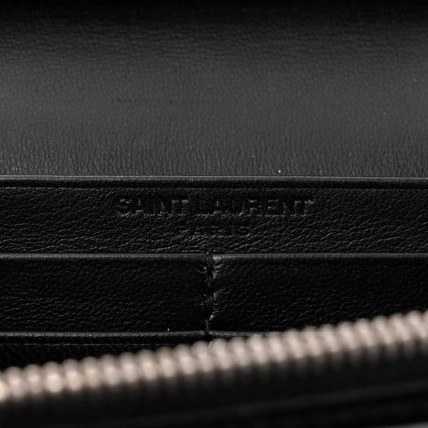 Lambskin Lizard Embossed Classic Paris Chain Wallet Black