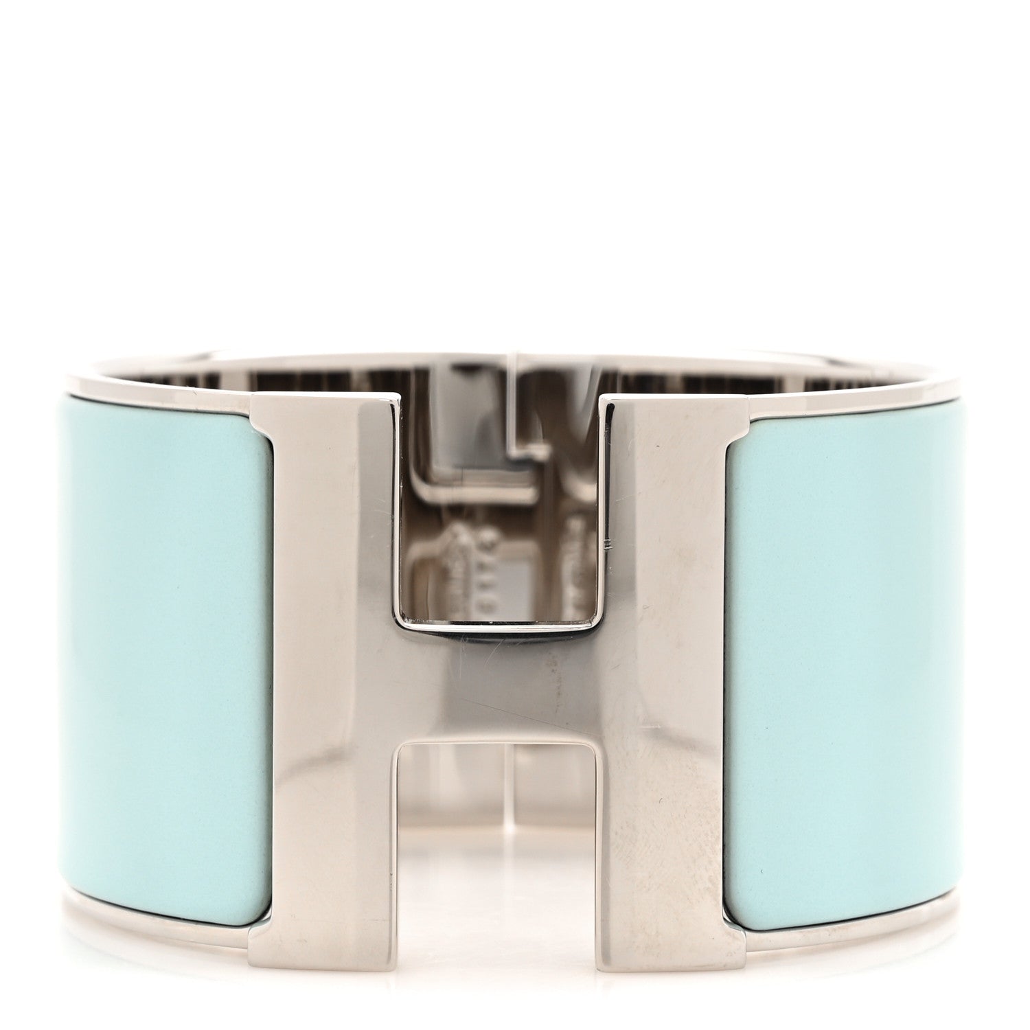 Hermes Enamel Extra Wide Clic Clac H Bracelet PM Bleu Glacier 1 of 5