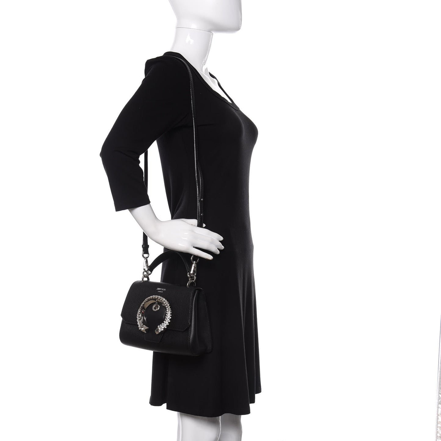 Calfskin Mini Madeline Top Handle Satchel Black