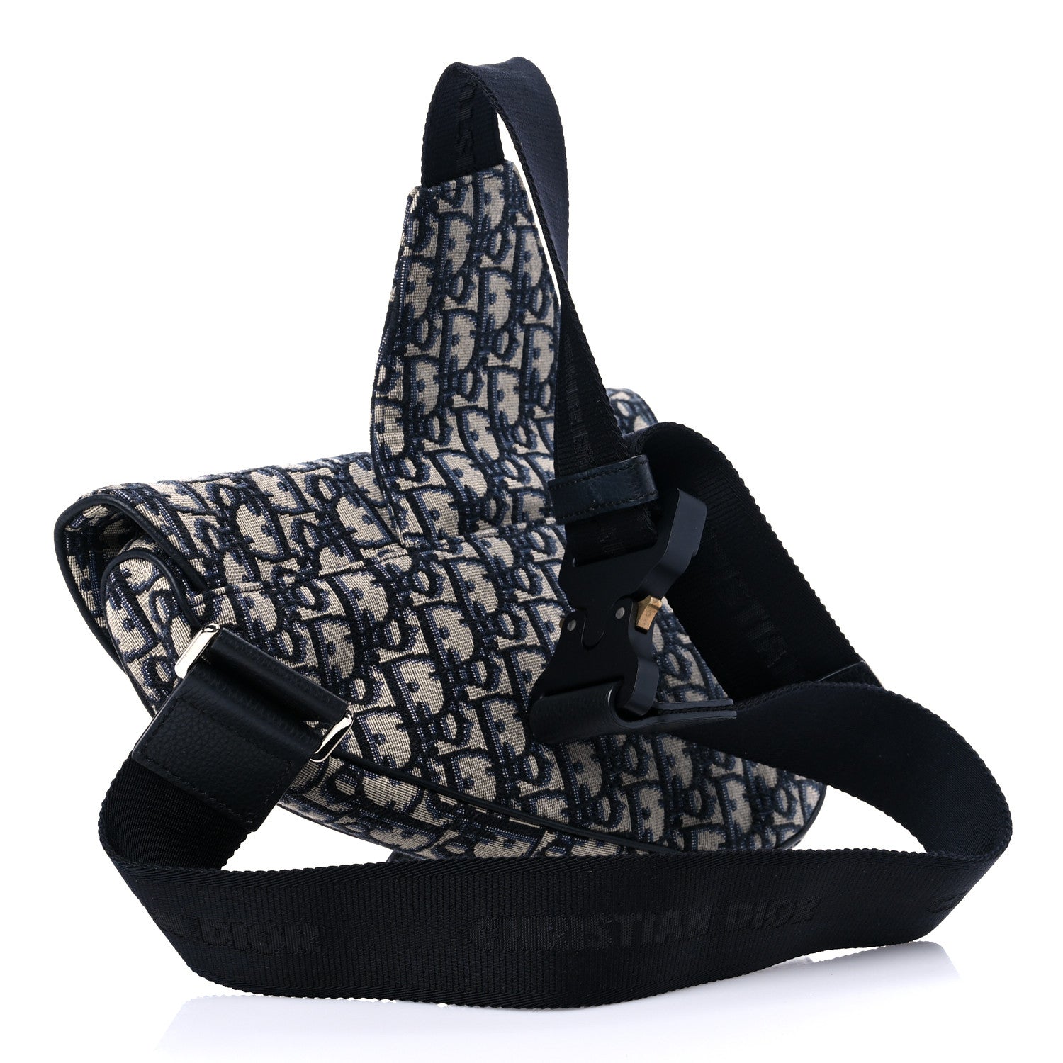 Christian Dior Oblique Mens Saddle Bag Blue 3 of 8