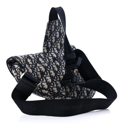 Christian Dior Oblique Mens Saddle Bag Blue 3 of 8