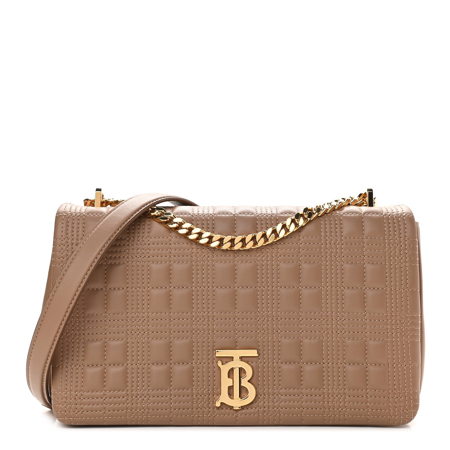 Burberry Lambskin Quilted Medium Lola Bag Camel 1 of 8
