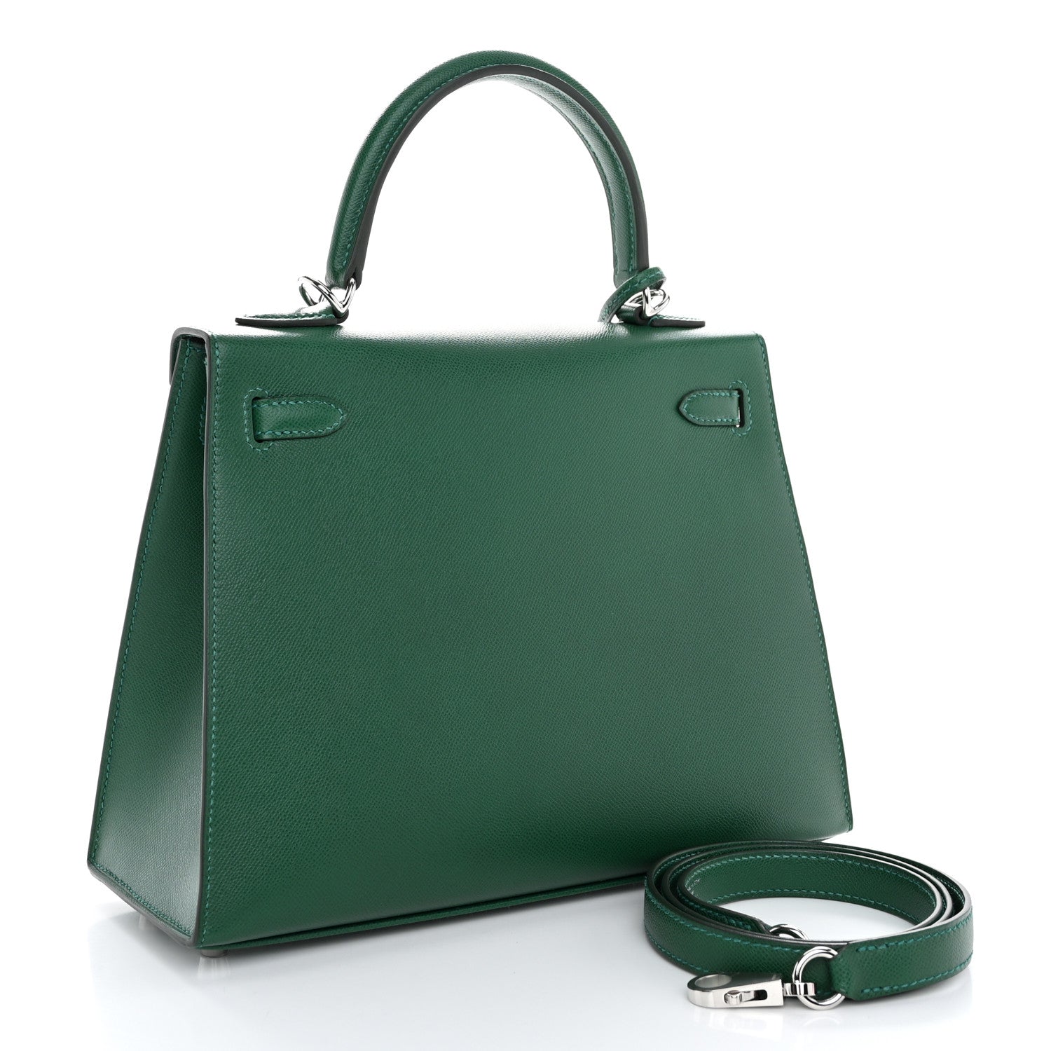 Hermes Madame Calfskin Kelly Sellier 25 Vert Moyen 3 of 12