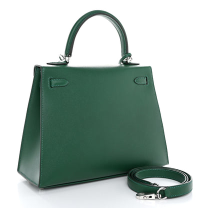 Hermes Madame Calfskin Kelly Sellier 25 Vert Moyen 3 of 12