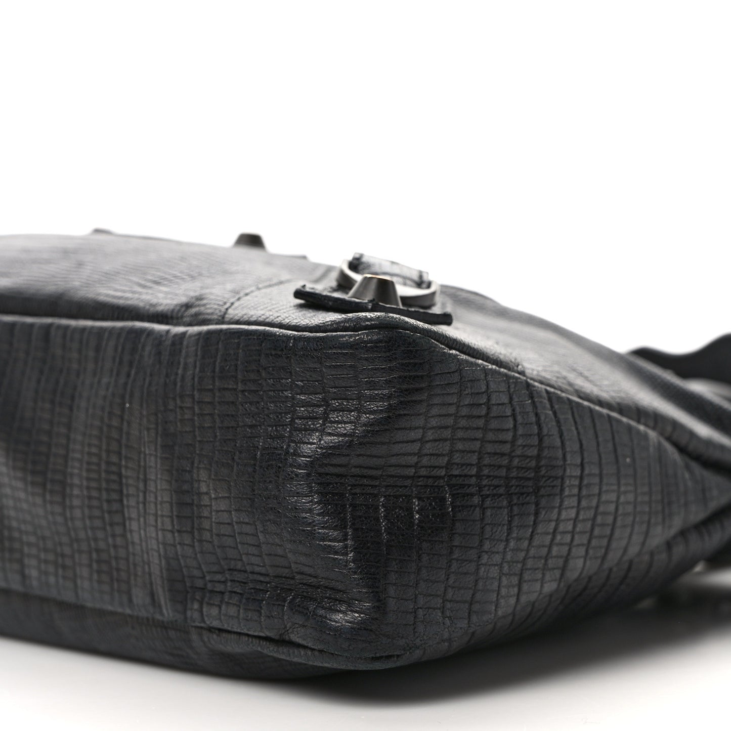Calfskin Lizard Embossed Classic Hardware First Black