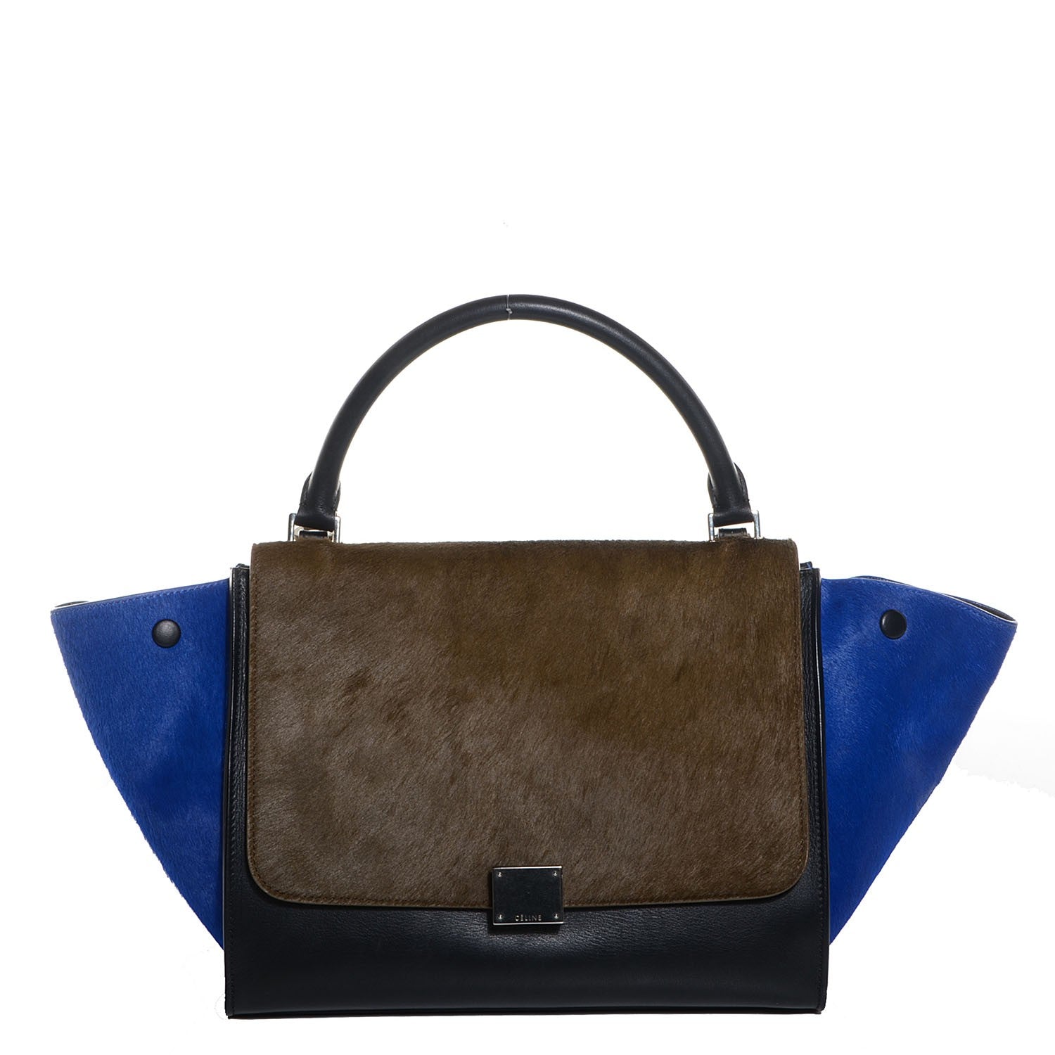 Celine Pony Hair Smooth Calfskin Medium Tri-Color Trapeze 1 of 9