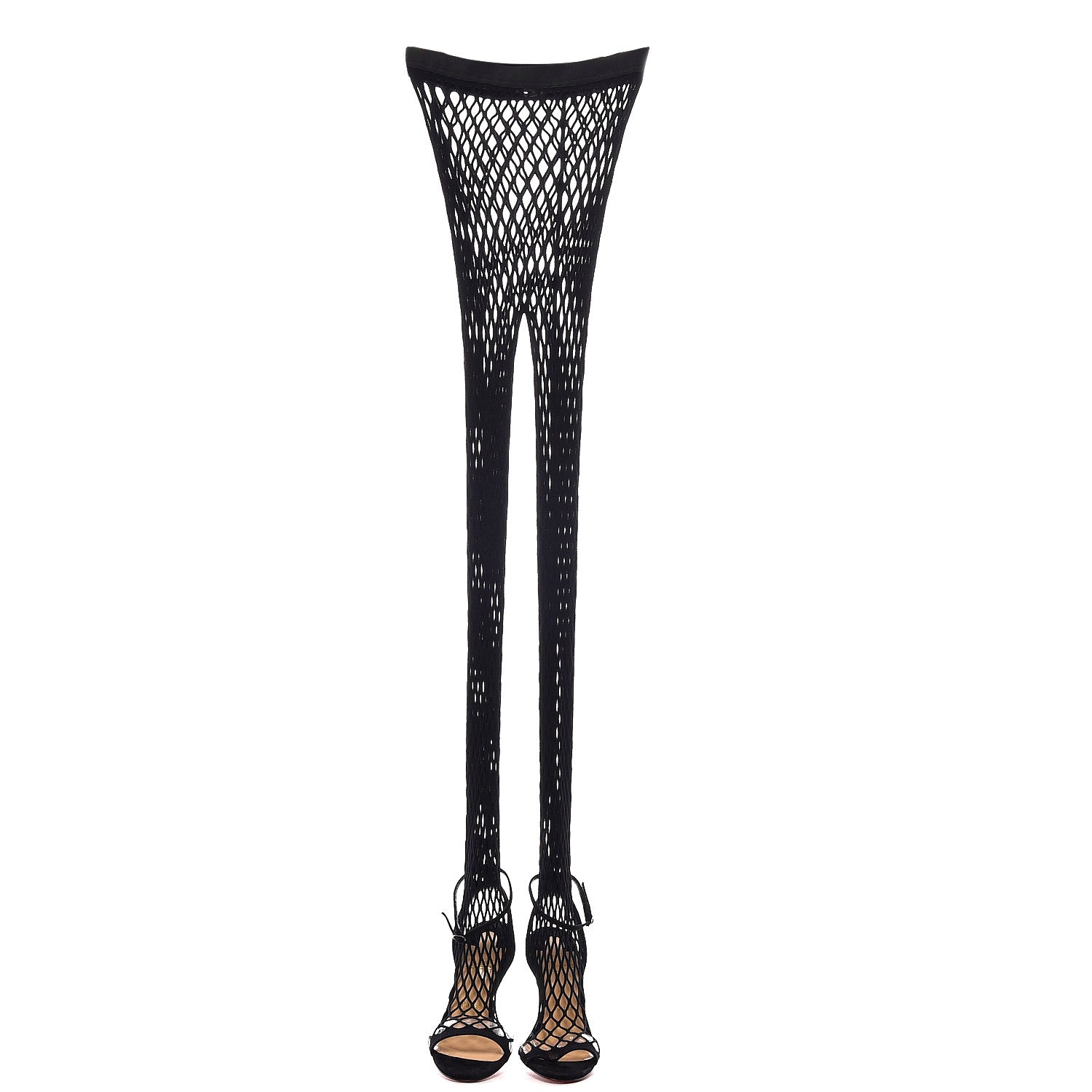 Christian Louboutin Veau Velours PVC Fishnet Zoom 100 Sandal 36 Black 2 of 11
