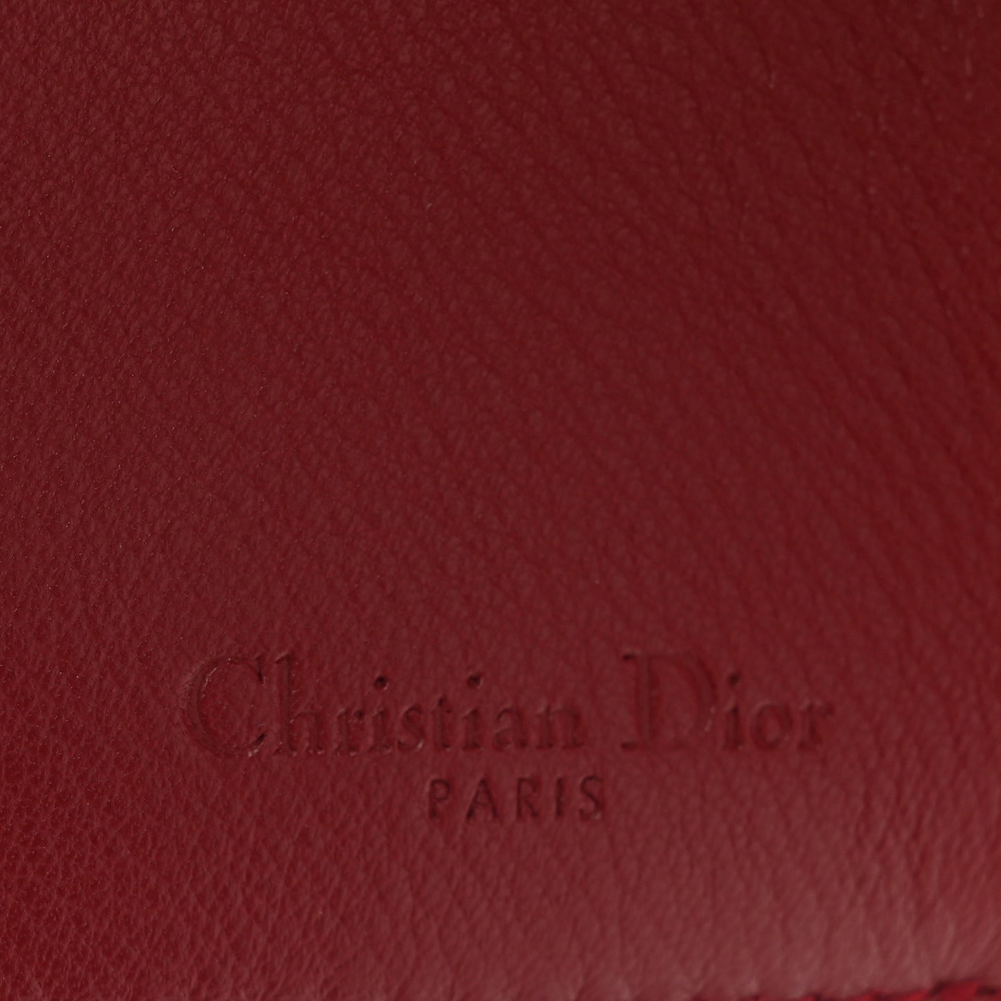Patent Cannage Lady Dior Lotus Wallet Red